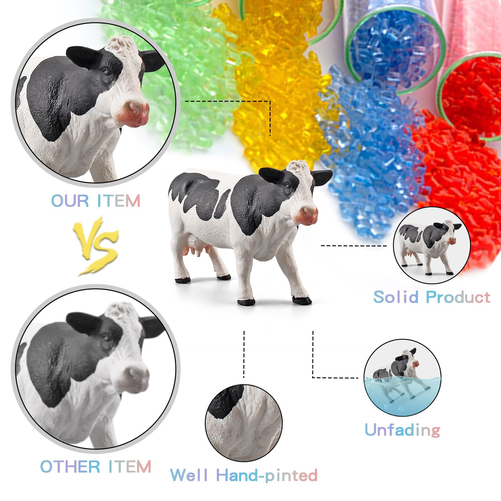 Amazon.co.jp: 牛のフィギュア おもちゃ 4個 リアルな大きな牛の置物